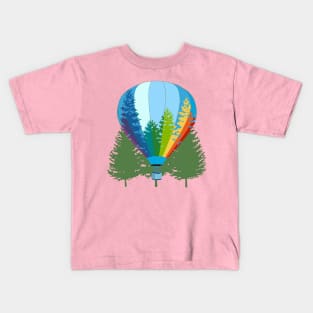 Rise Up in a Rainbow Balloon! Kids T-Shirt